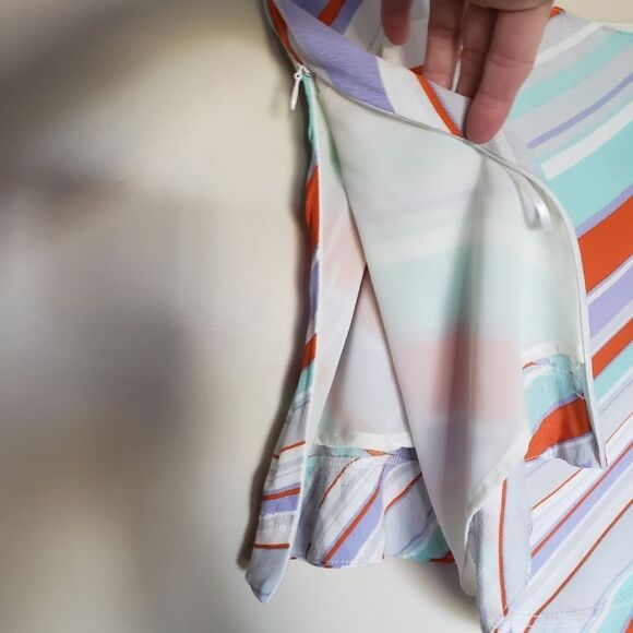 ASTR the Label Anthropologie Pop Orange Stripe Boho Tank Top Pastel Light Crepe - Picture 8 of 10